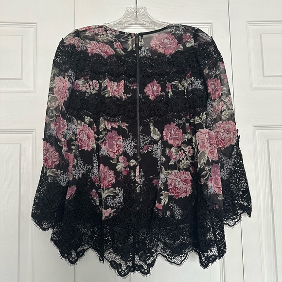 The Kooples Black and Pink Floral Lace Blouse - Size XS - NWOT - Picture 6 of 6